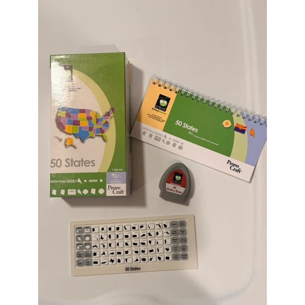 Cricut 50 States Cartridge w/ Booklet & Overlay